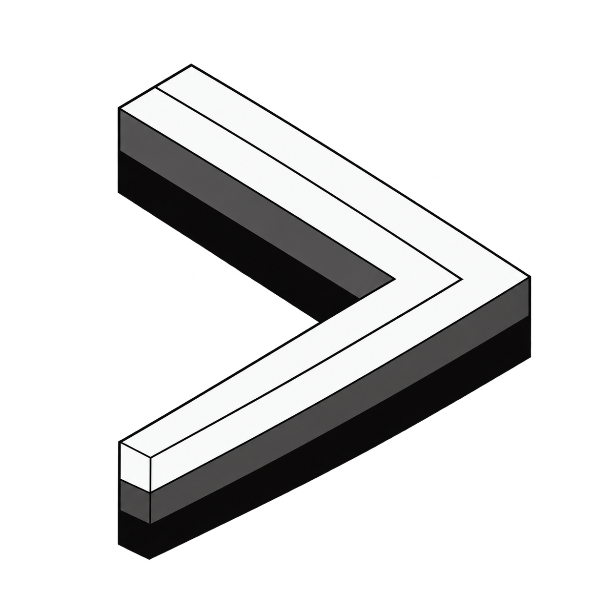 Isometric chevron collaborator logo